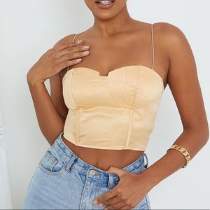 Satin Seashell Bustier Top